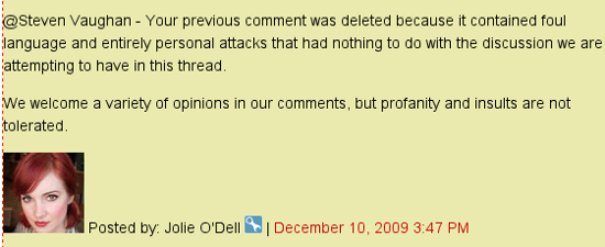Jolie O'Dell's Response